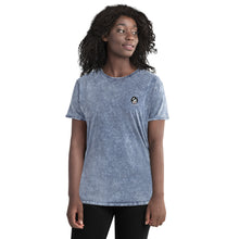 Load image into Gallery viewer, "L'amour vaincra" Unisex denim t-shirt (embroidered)