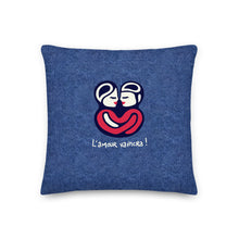 Load image into Gallery viewer, &quot;Lovers&quot; cocoon pillow denim print

