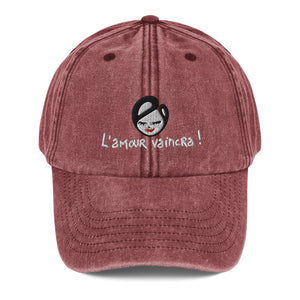 "L'amour Vaincra" vintage cap (embroidered)